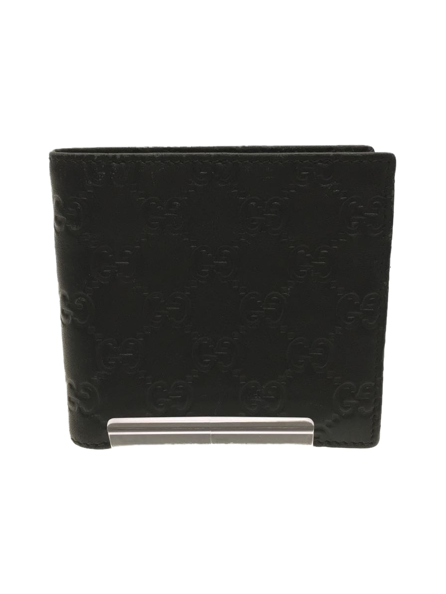 GUCCI◇グッチシマ/2つ折り財布/レザー/ブラック/150413 bprsubang.com