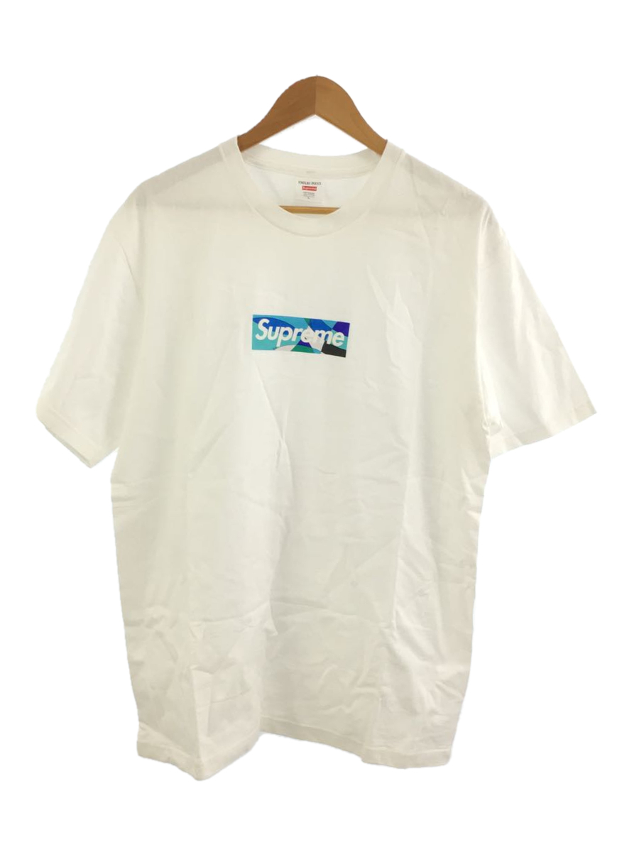 Supreme◇Emilio Pucci Box Logo Tee/Tシャツ/L/コットン/ホワイト