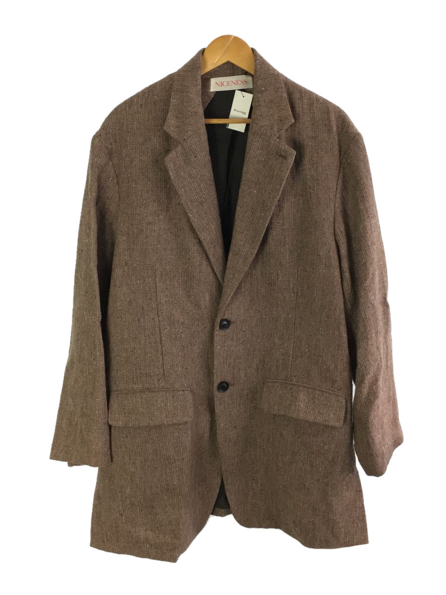 NICENESS/21AW DAVISON NEP TWEED JACKET/L/リネン/ブラウン/総柄