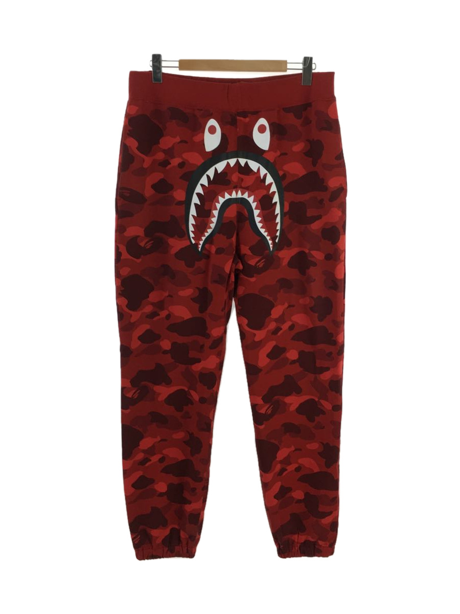 A BATHING APE◇2XL/シャーク/カモフラ/スウェットパンツ/レッド