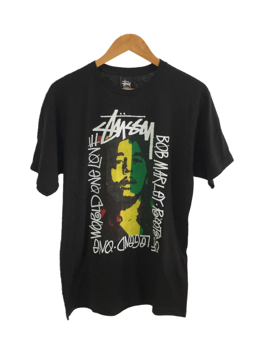 STUSSY◇BOB MARLEY/Tシャツ/L/コットン/BLK-