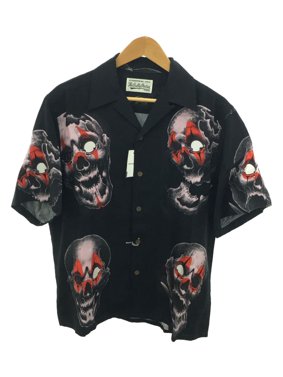 WACKO MARIA◇アロハシャツ/S/-/BLK/無地/56TS-WM-HI07/56 TATTOO