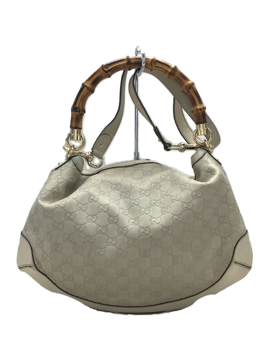 GUCCI◇バンブーハンドル グッチシマ 2WAYレザーショルダーバッグ