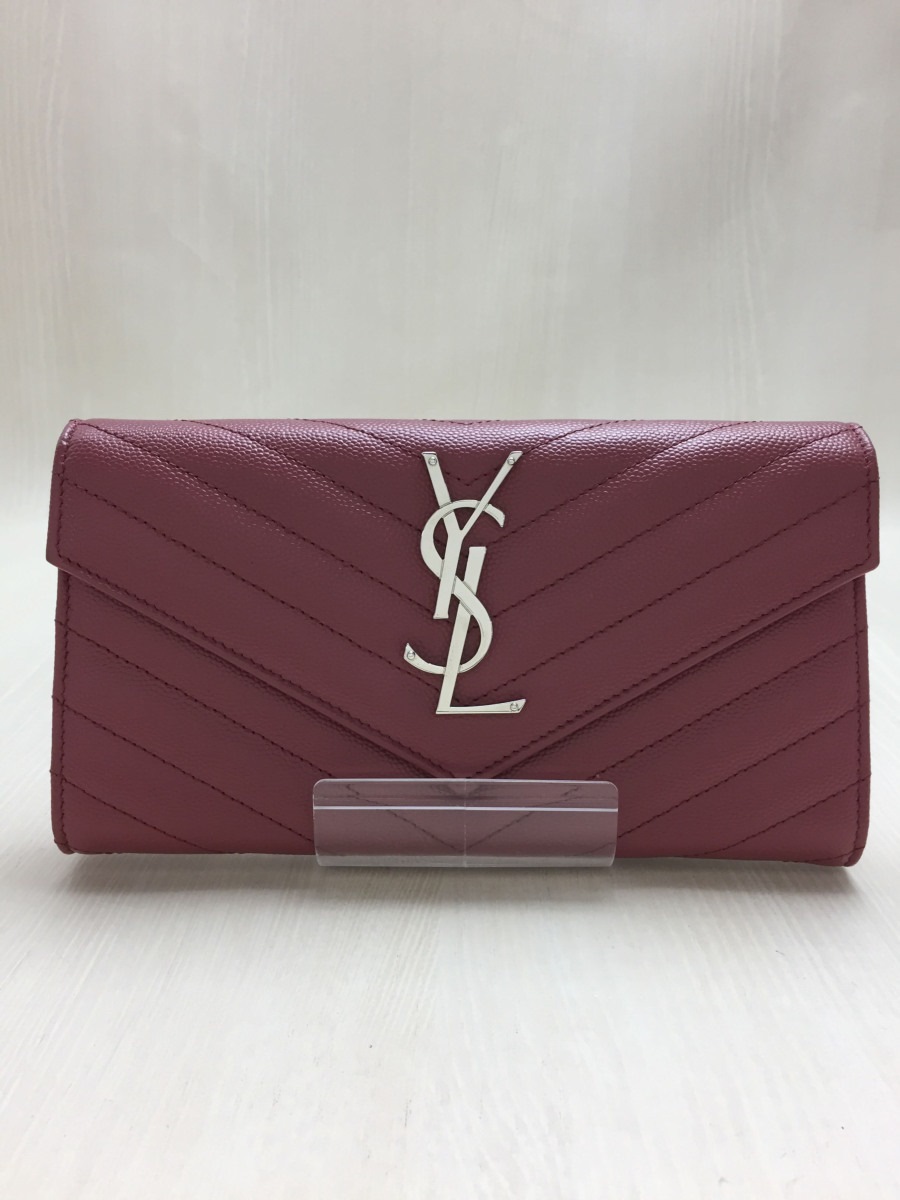 SAINT LAURENT◇サンローラン/長財布/レザー/PNK/レディース/372264