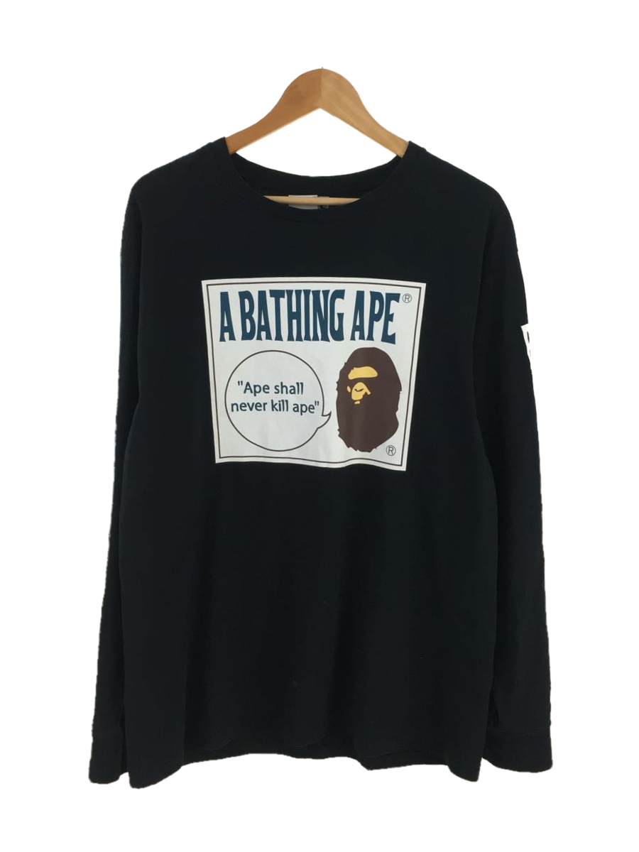 A BATHING APE◇長袖Tシャツ/XL/コットン/BLK