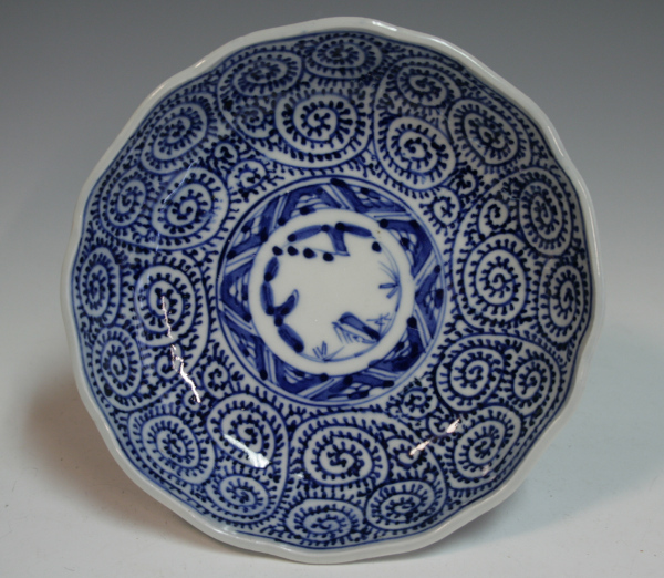 ヤフオク! - *青**【SALE】【即決】古伊万里/染付蛸唐草文輪花なま...