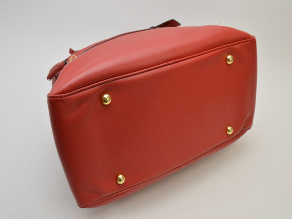  J and M Davidson J&M DAVIDSON Boston bag leather VIVI red lady's e_u F-B6464