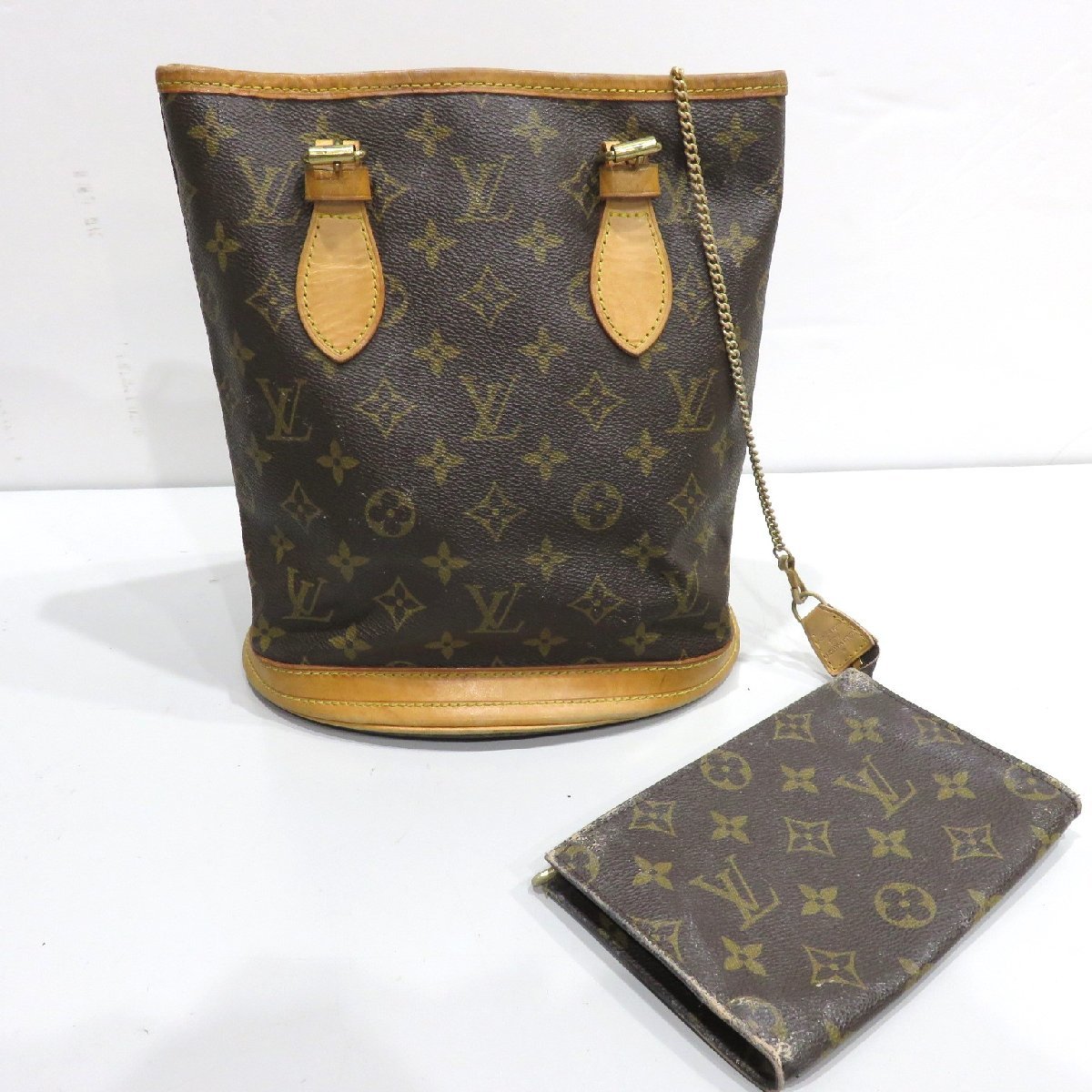 76】1円～ ルイヴィトン LOUIS VUITTON モノグラム プチ・バケット M42238 トートバッグ ハンドバッグ ポシェット  ストラップなし 現状