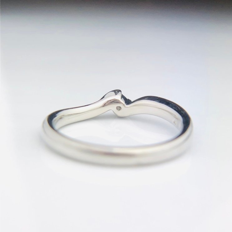 [77] 4*C PT950 diamond ring simple ... not on goods #8 3.6g (324)