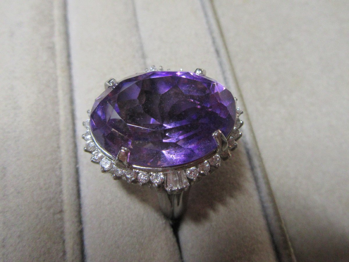 最高級 指輪 一粒 変形ハート アメジスト(紫水晶) 2月誕生石 k10