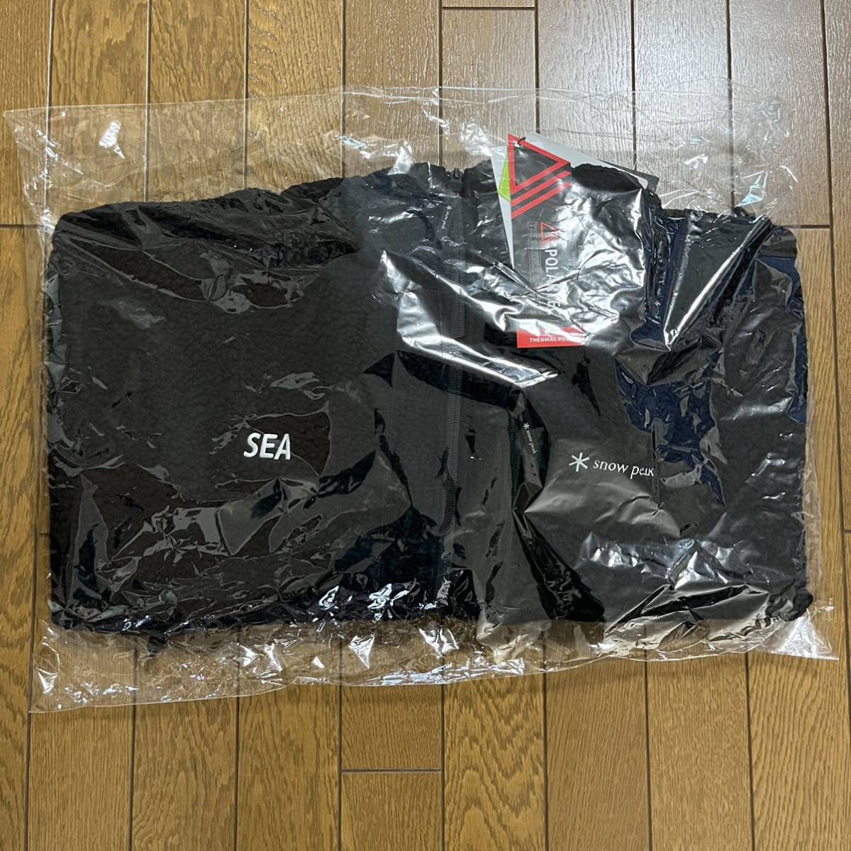 上M 下S 黒 wind and sea snow peak fleece jacket pant フリース