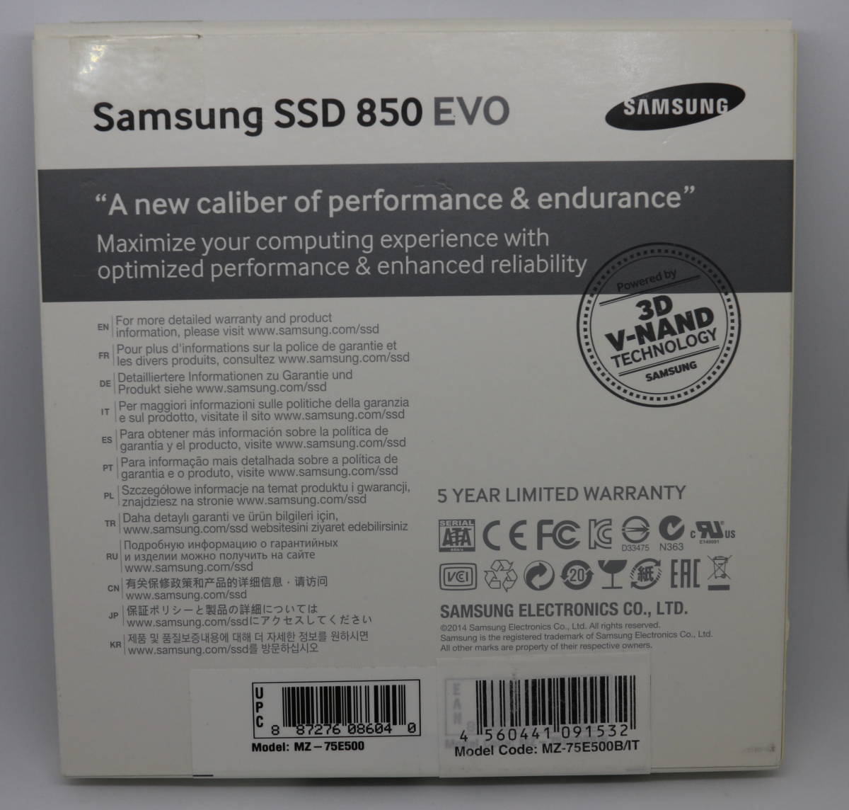 Samsung 850 EVO 500GB 2.5インチ SATA III SSD MZ-75E500B/IT 元箱つき 音の良いSSD_画像5