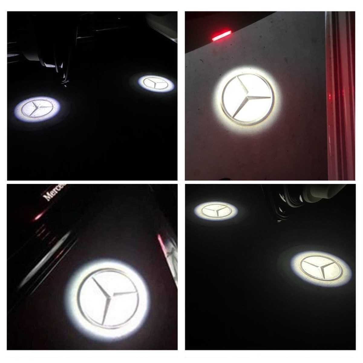 メルセデス ベンツ AMG ロゴ カーテシランプ LED タイプ C/CLK/SLK/SLR プロジェクター Mercedes Benz ドア ライト_画像2