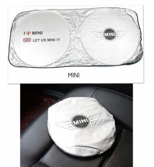 * ultra rare * car inside heat countermeasure .! conspicuous MINI Cooper Logo sun shade UV cut shade sunburn prevention light weight compact storage 