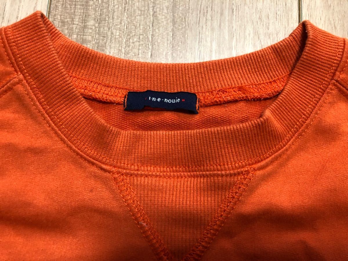 【サイズ２(M)】インエ i.n.e-nouie 半袖Tシャツ　オレンジ色／ine半袖カットソー半袖シャツ