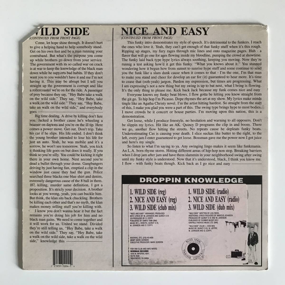 MC. Jr. Cas - Wild Side / Nice And Easy_画像2