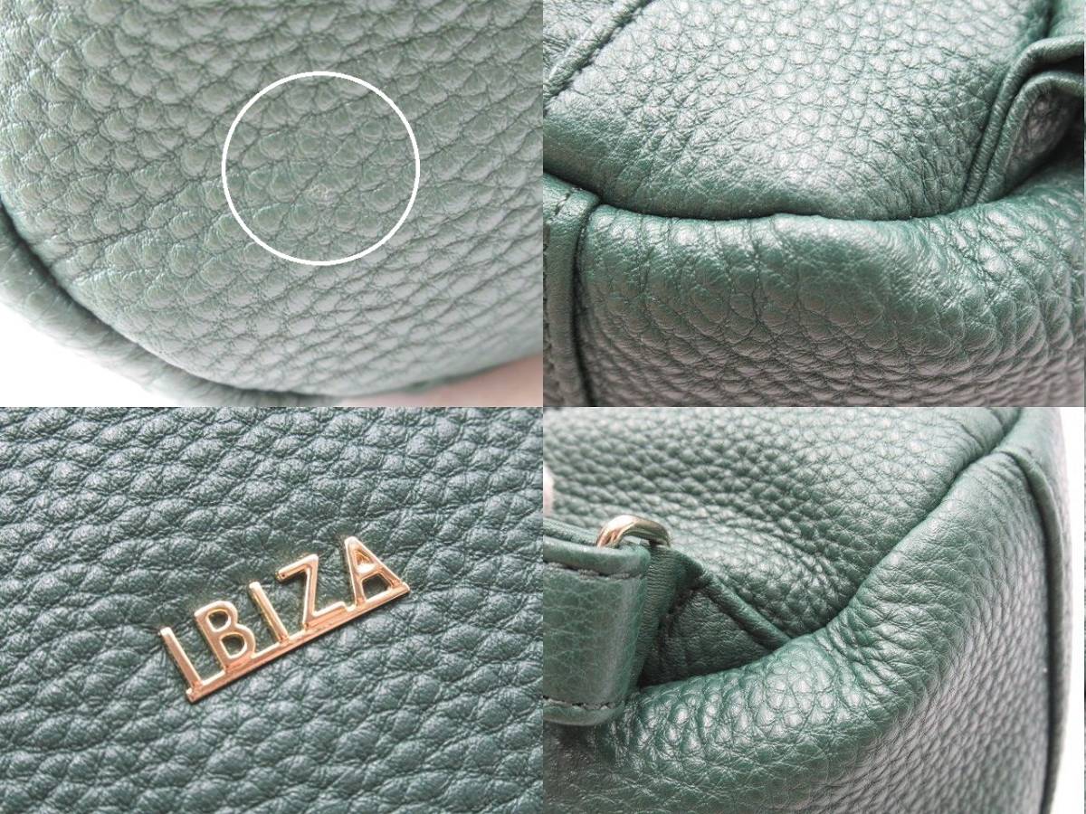 定価63,800◆美品 IBIZA イビザ ボンダード 牛革 シュリンクレザー リュック 緑 グリーン ゴールド金具 レディース 2021AW 日本製 中古品◆_〇部分多少の保管汚れ有