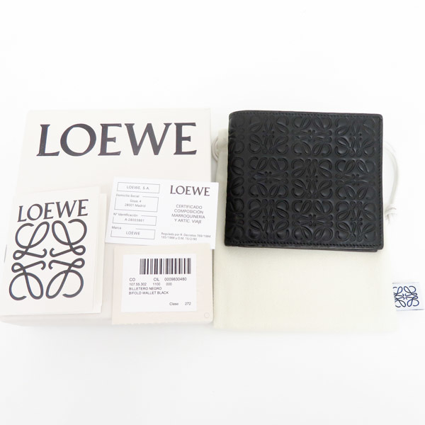 人気メーカー・ブランド ロエベ LOEWE ビフォールド ウォレット ロゴ