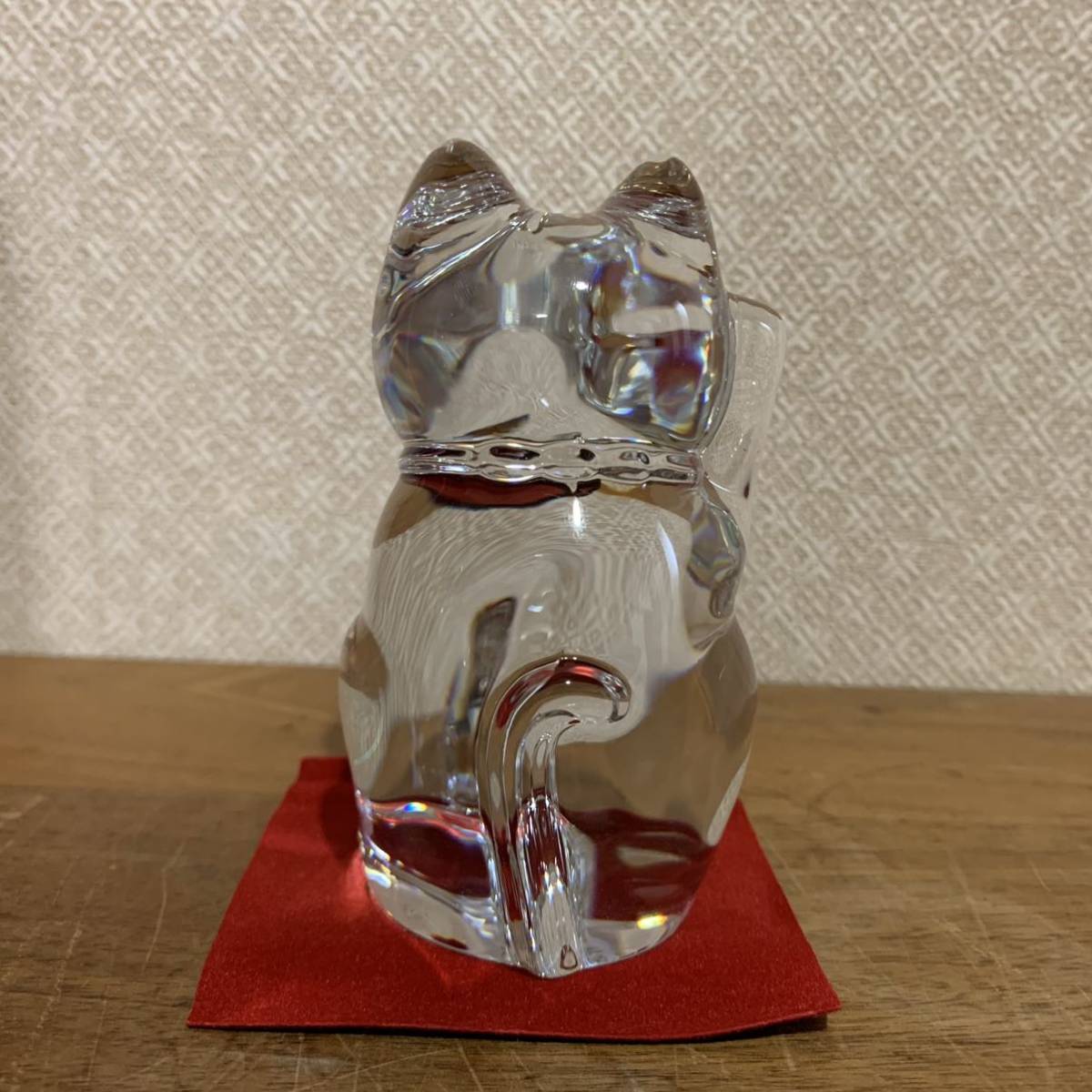 新品未使用☆バカラ 招き猫 レッドオクトゴン Sサイズ オブジェ