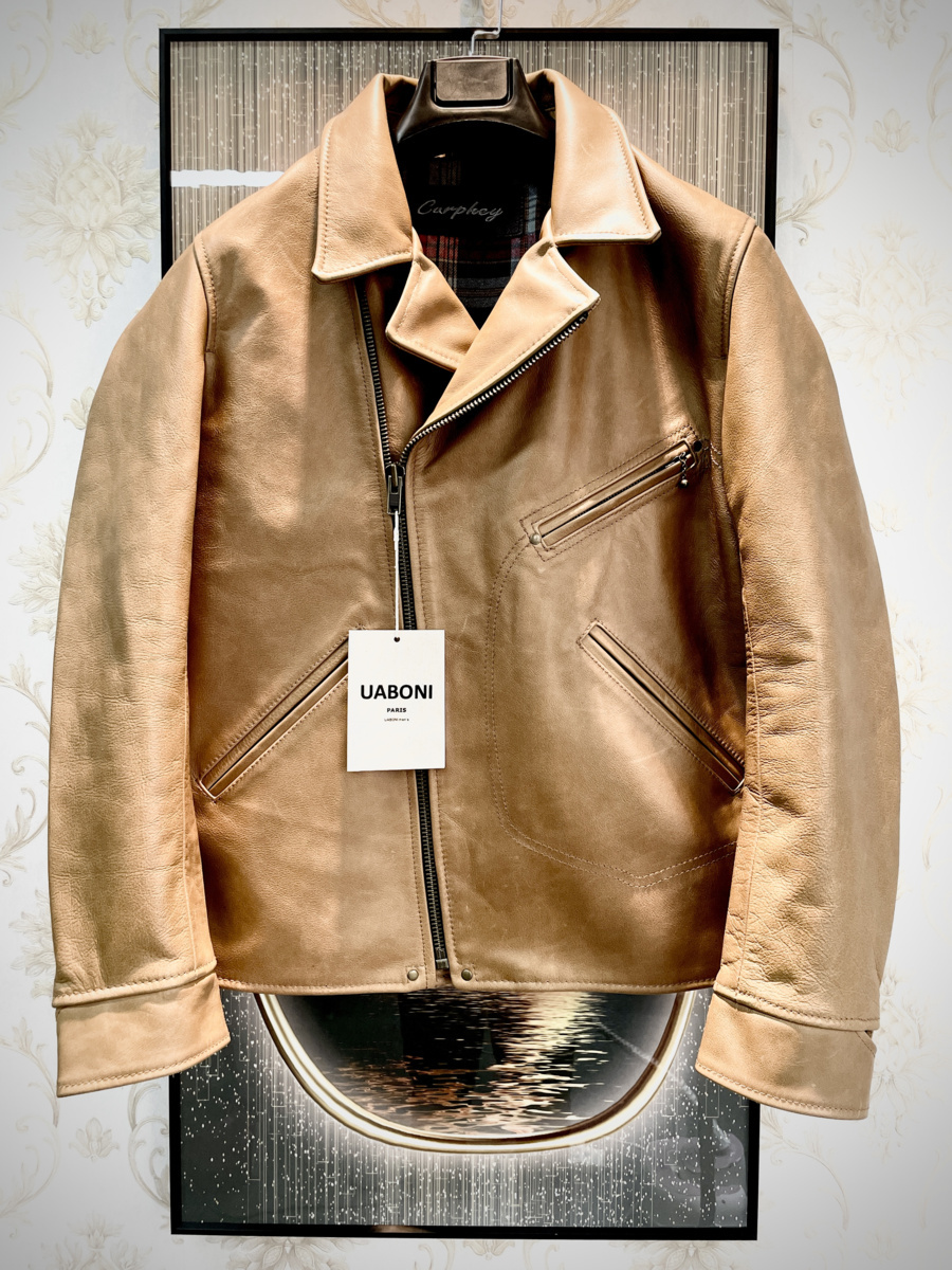 最高級EU製&定価17万◇UABONI*Paris*ユアボニ*レザージャケット