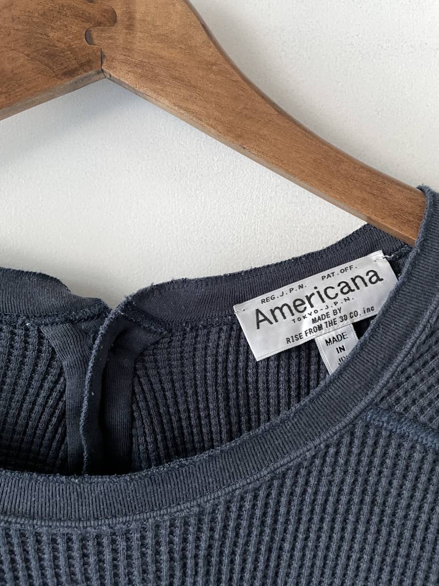AMERICANA アメリカーナ ワッフル ヘンリーネック カットソー(トップス