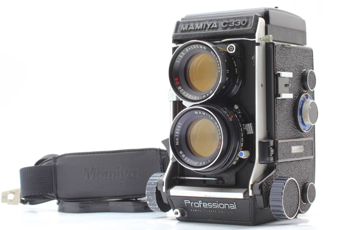 新しいブランド TLR Camera 6x6 Pro C330 【美品】Mamiya Blue 2489@JN マミヤ f/3.5 105mm Lens Dot 大判、中判カメラ用
