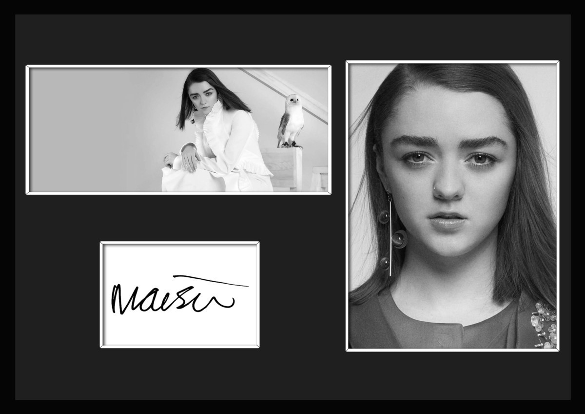 10種類!Maisie Williams/メイジー・ウィリアムズ/女優/サインプリント&証明書付きフレーム/BW/モノクロ/ディスプレイ(9-3W)_画像1