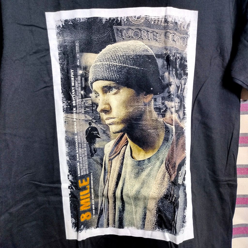 Eminem　エミネム　8mile Tシャツ　8マイル BIGプリントTシャツ 黒L◆新品/送料無料 RAP HIP HOP_画像2