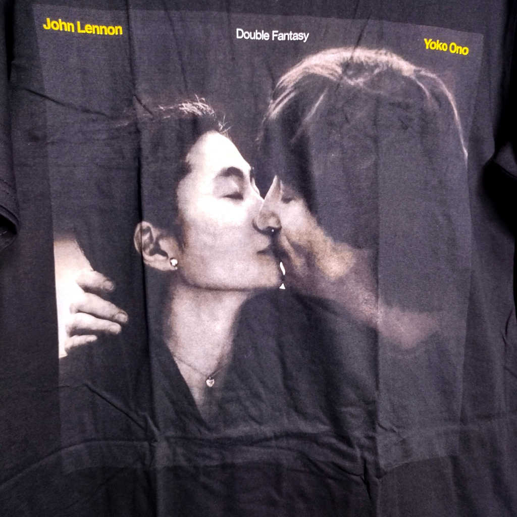 ジョンレノン John Lennon オノヨーコ バンドTシャツ【黒 L ジョンレノン John Lennon オノヨーコ バンドTシャツ【黒 L