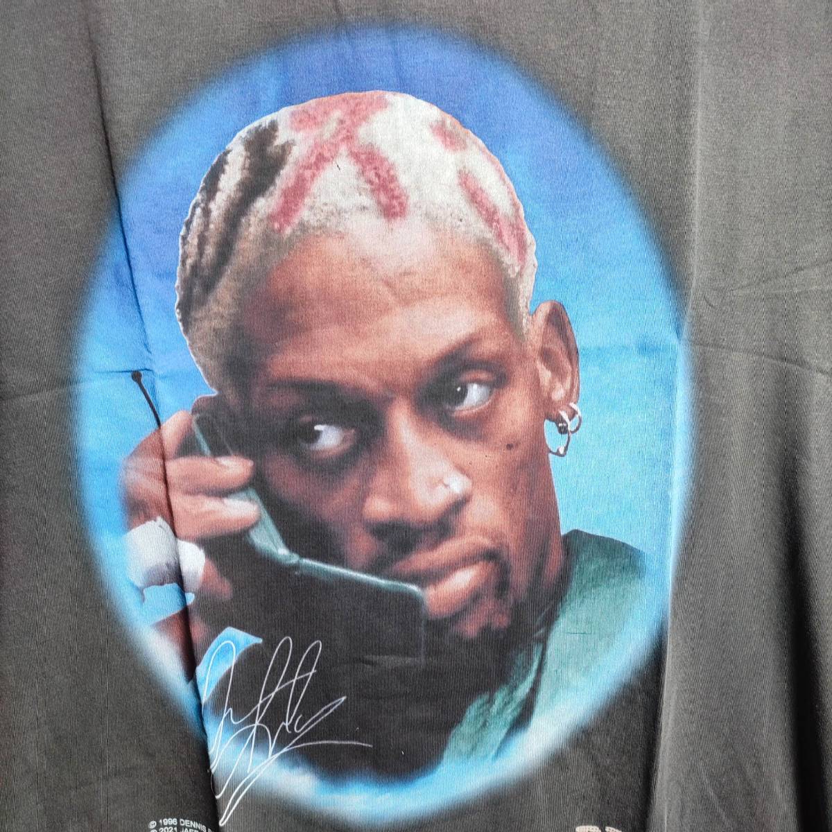 デニス ロッドマン Tシャツ Dennis Rodman Vintage type オーバーサイズ XXL程度 NBA シカゴブルズ ビンテージ風 90'sの画像4