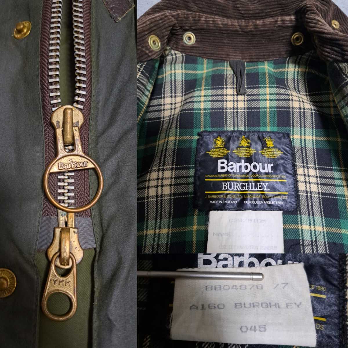 希少 美品 80s 36 バブアー BURGHLEY セージ Barbour バーレイ