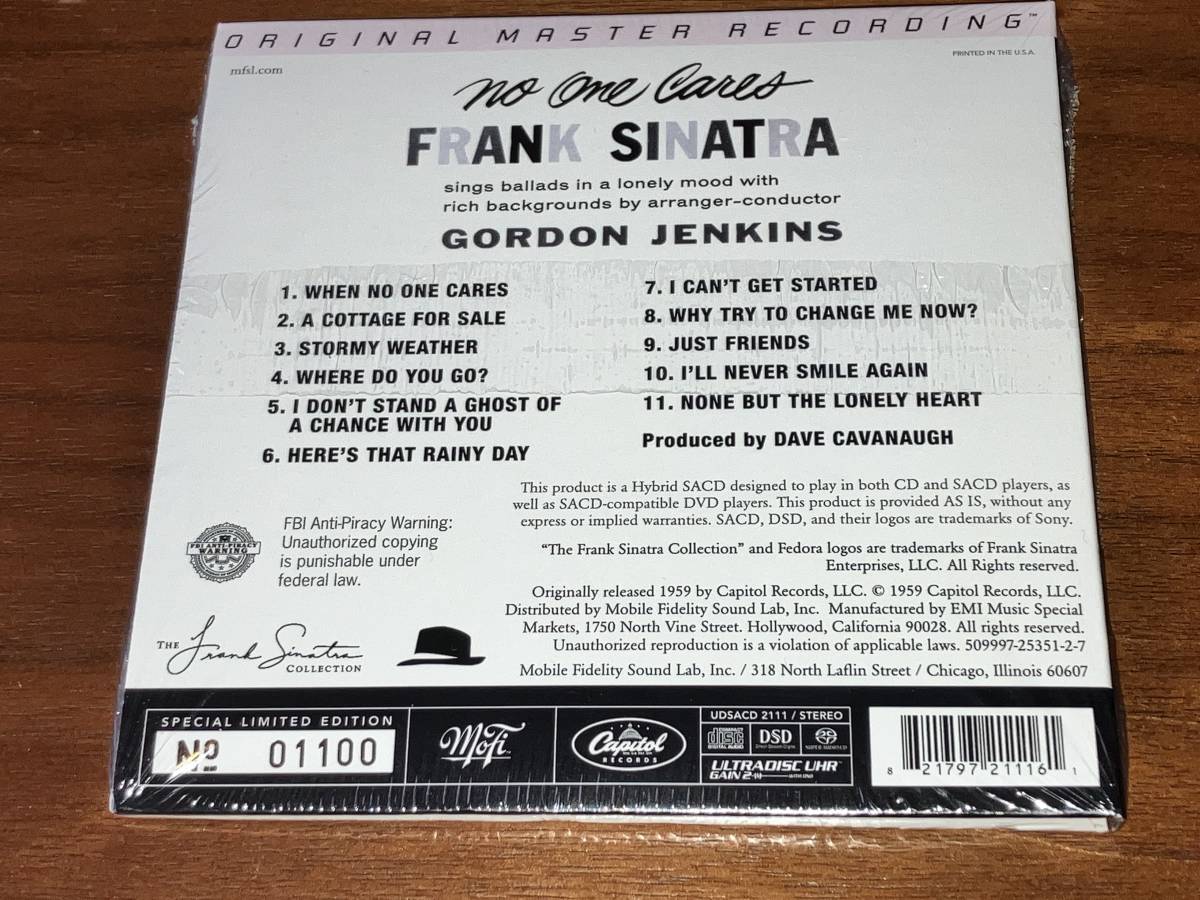 送料込み FRANK SINATRA フランク・シナトラ / NO ONE CARES SACD MFSL