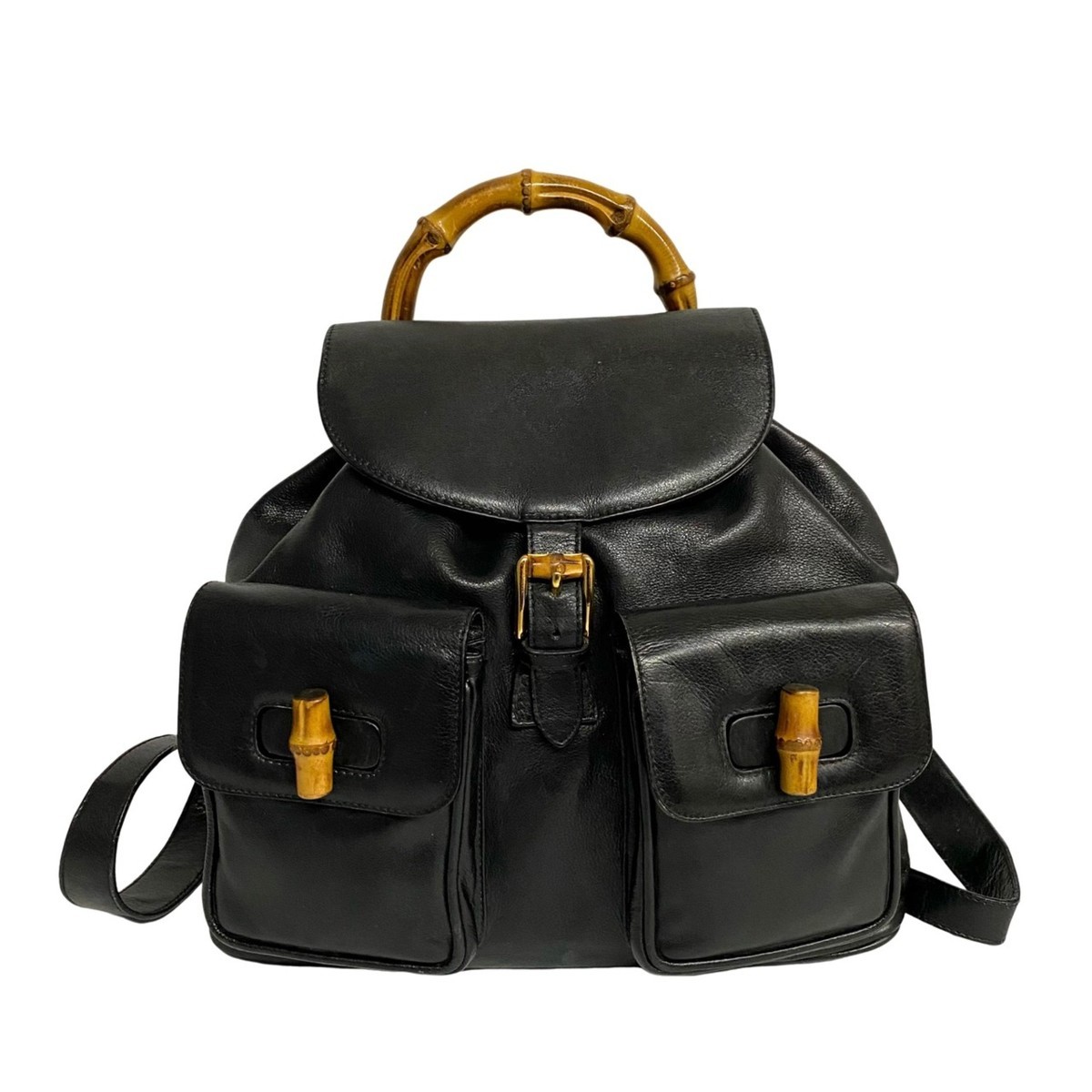 美品 希少品 保存袋付 GUCCI グッチ ヴィンテージ バンブー レザー 本
