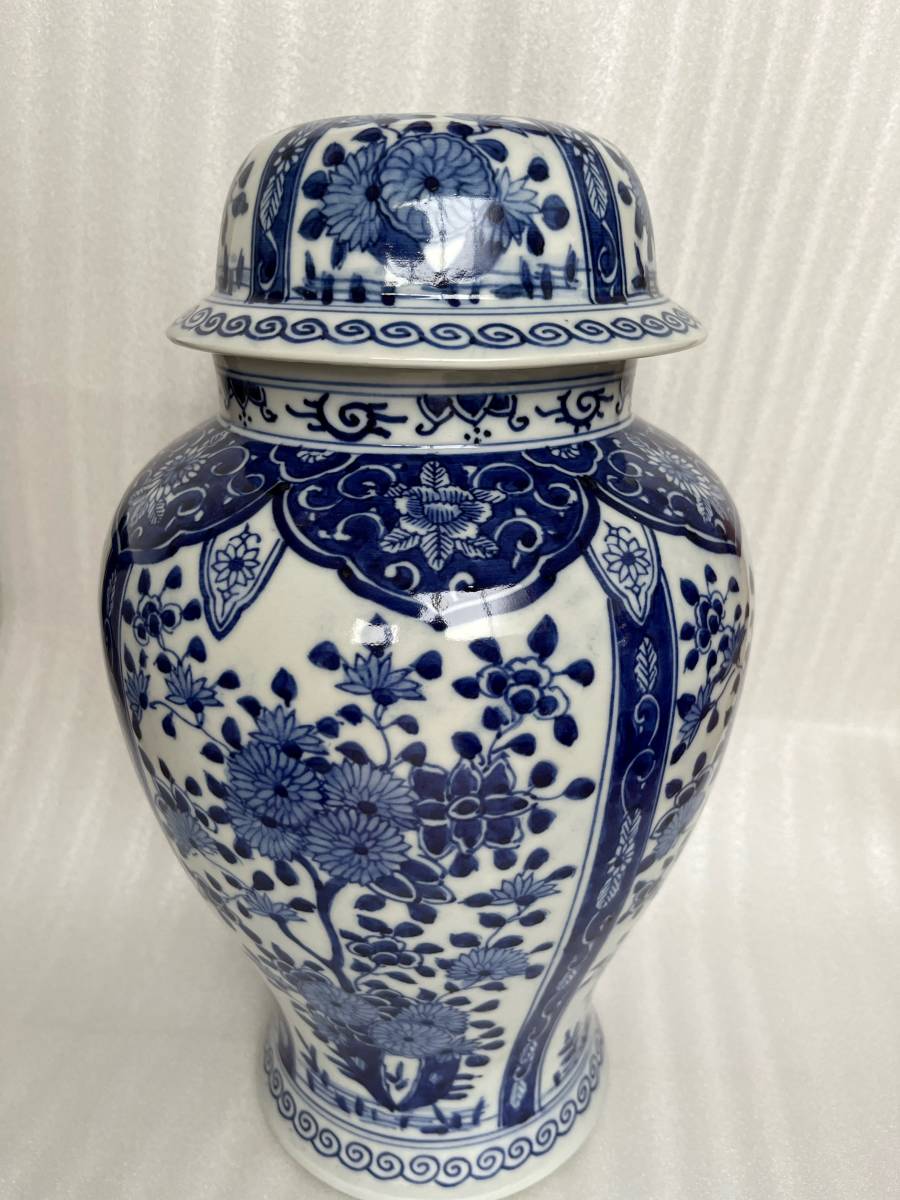 ワンピなど最旬ア! 中国風? 壺 蓋付き 飾壺 花瓶 花器 インテリア