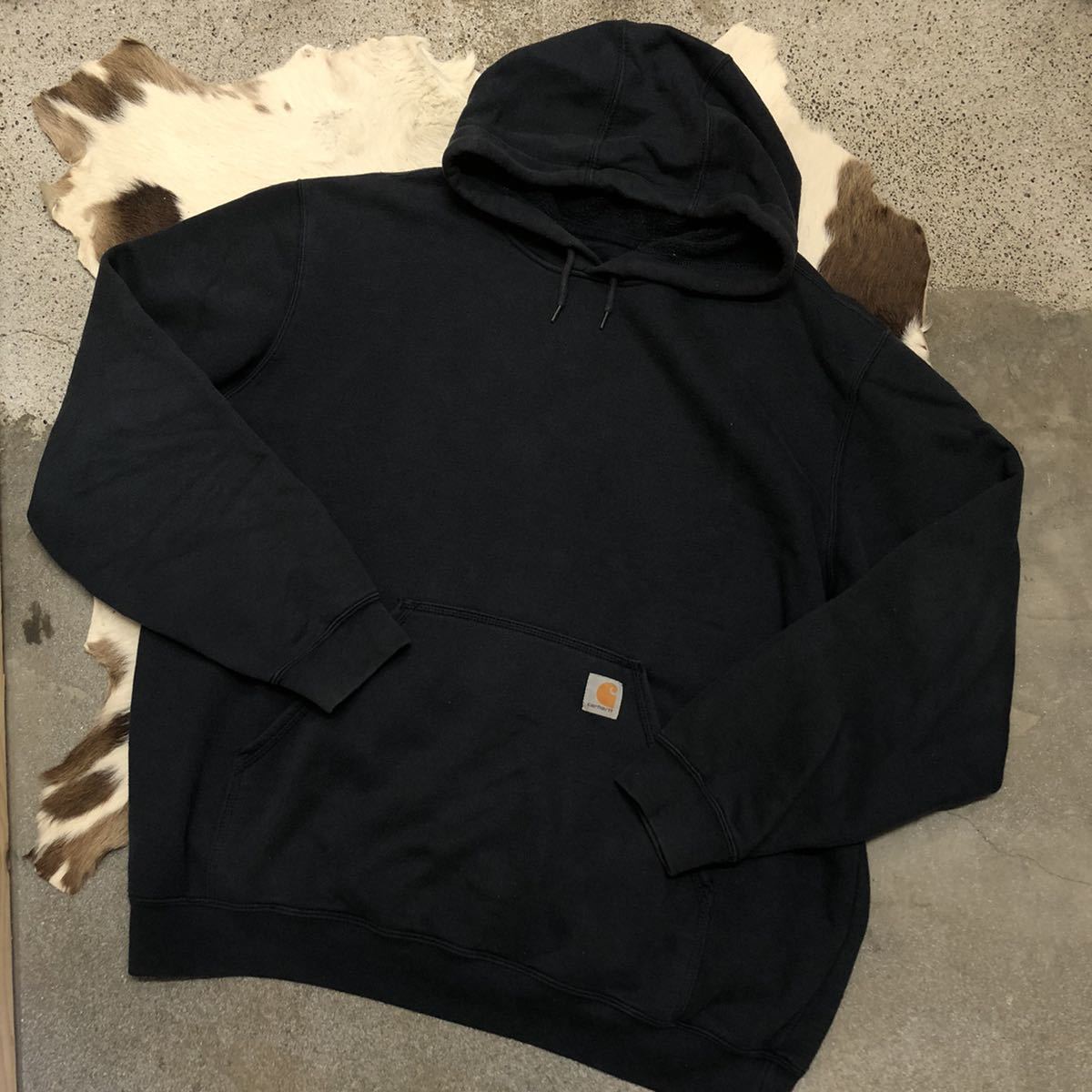 Carhartt ORIGINAL FIT プルオーバー パーカー 黒 ブラック系 オーバーサイズ カーハート size XL