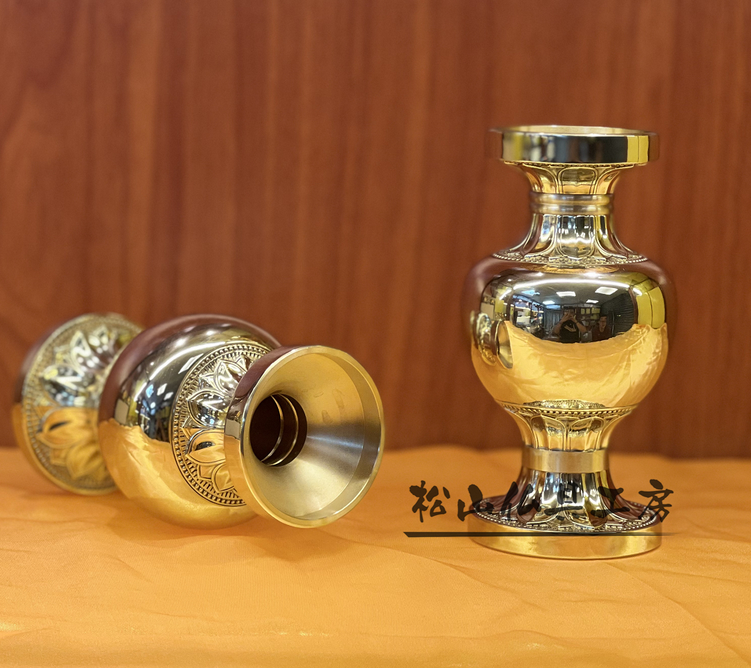 松山仏具工房出品」密教法具 一面器 真鍮製 鋤彫仕様 大々 松山仏具工房出品」密教法具 一面器 真鍮製 鋤彫仕様 大々