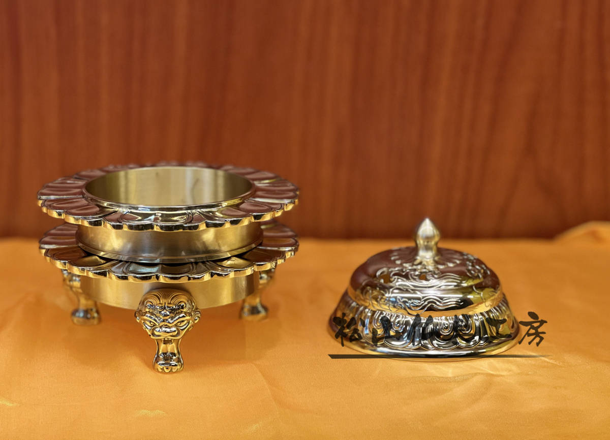 松山仏具工房出品」密教法具 一面器 真鍮製 鋤彫仕様 大々 松山仏具工房出品」密教法具 一面器 真鍮製 鋤彫仕様 大々