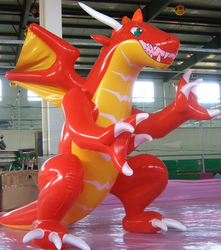●巨大 Inflatable World製 レッドドラゴン/空気ビニール風船人形/空ビ マットタイプ 未使用