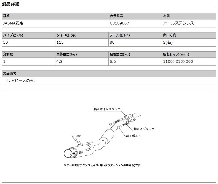 [柿本_改]DBA-GJ1 エアウェイブ_2WD(L15A / 1.5 / NA_H17/04～H22/03)用マフラー[GTbox 06&S][H42370][車検対応]_画像3