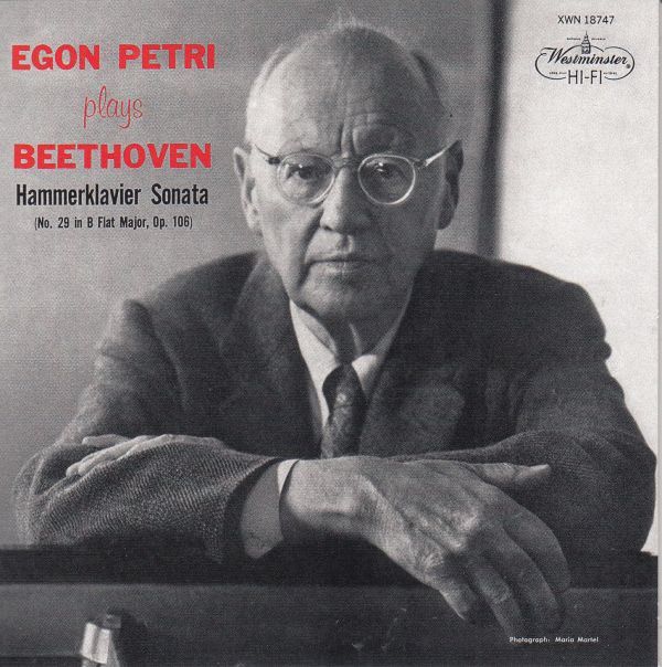 [CD/Westminster]ベートーヴェン:ピアノ・ソナタ第23番ヘ短調Op.57&ピアノ・ソナタ第29番変ロ長調Op.106他/E.ペトリ(p) 1956.6_画像1