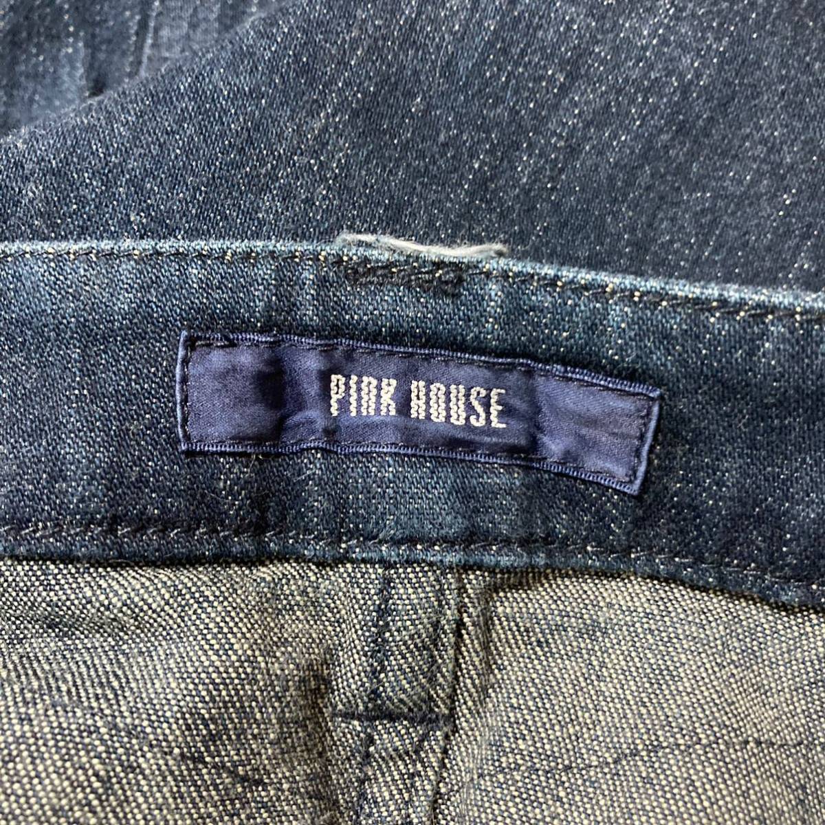 PINK HOUSE Pink House hem flair race Denim pants jeans L