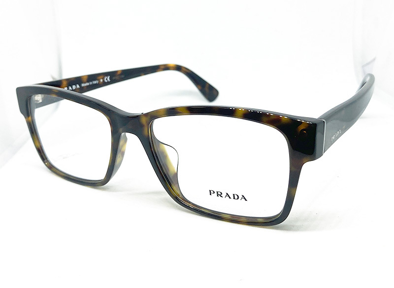 PRADA プラダ 正規品 メガネフレーム PR15VVF-2AU TORTOISE ハバナ ブラウン系 新品 フルリム ブラウンデミ スクエア 度付き加工可の画像2