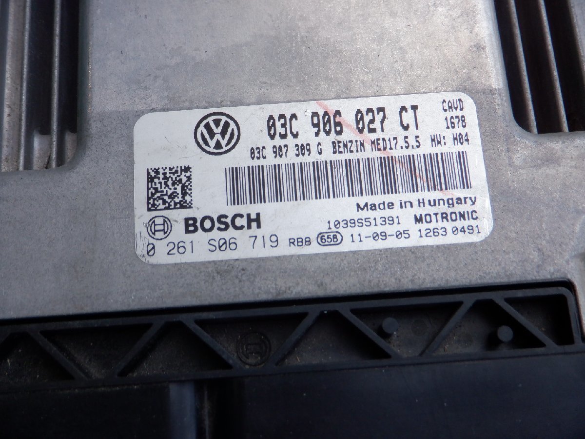 ワーゲン純正 VW DBA-1KCAX 1K ゴルフ ヴァリアント TSI エンジン コンピューター ECU 03C906027CT m-22-9-407_画像2