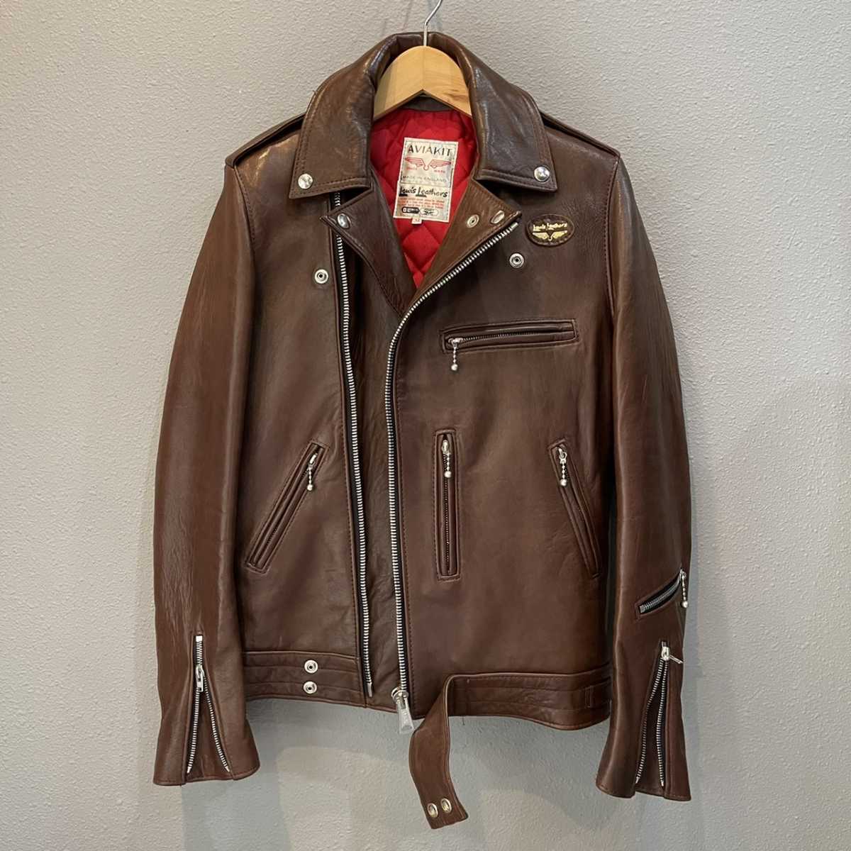 極美品 海外限定 lewis leathers ルイスレザー カスタム サイクロン タイトフィット 34 シープ レザー ライダース ジャケット ブラウン_画像9