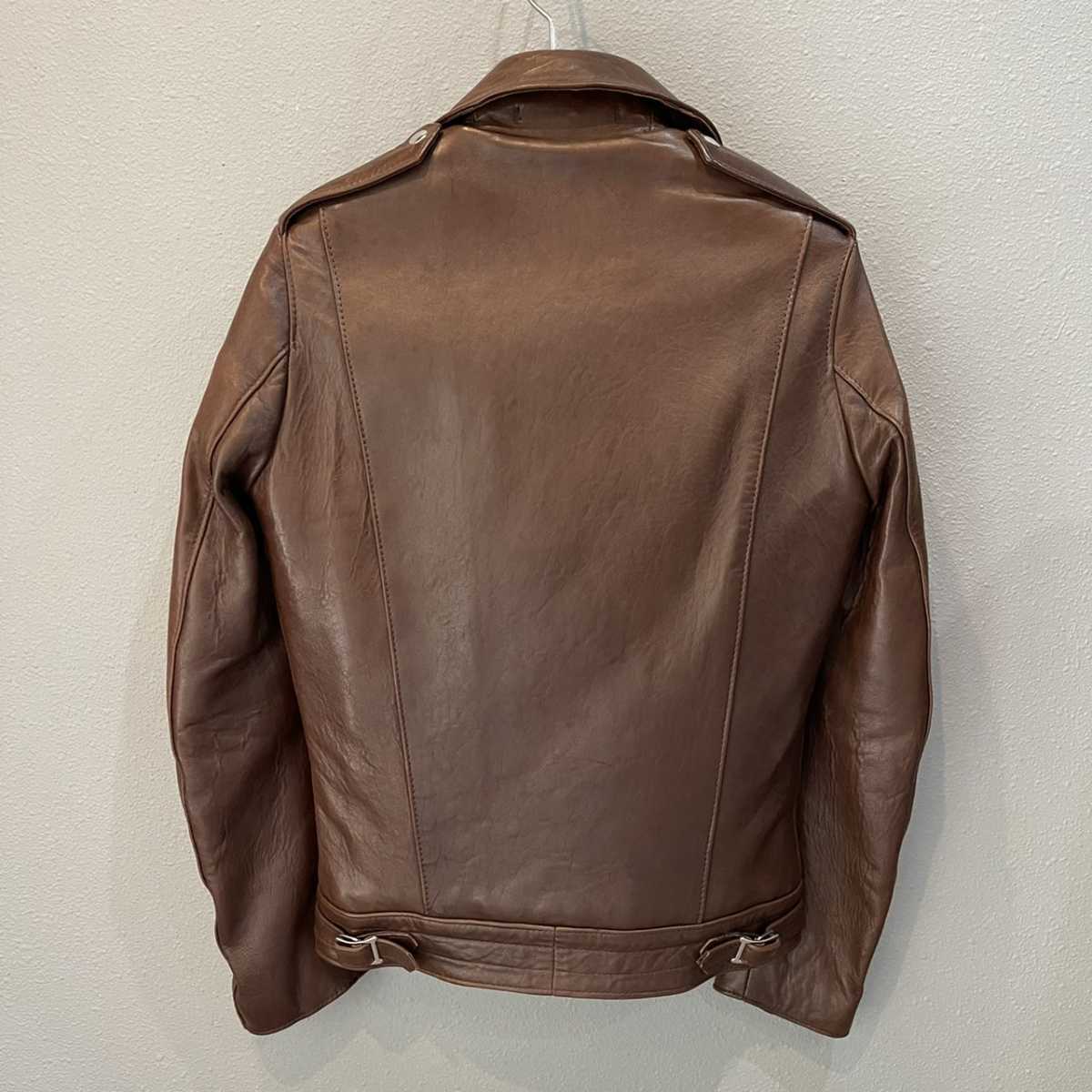 極美品 海外限定 lewis leathers ルイスレザー カスタム サイクロン タイトフィット 34 シープ レザー ライダース ジャケット ブラウン_画像4