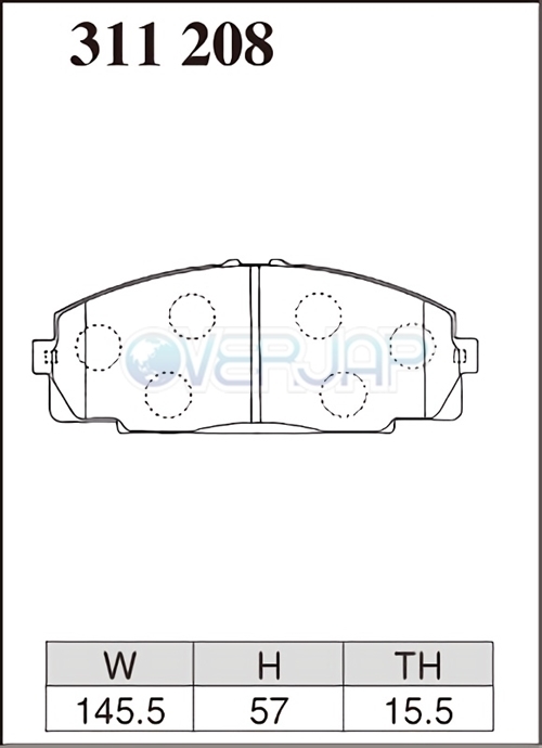 Z311208 DIXCEL Zタイプ ブレーキパッド フロント用 トヨタ ハイエース LH103V 1996/8～1998/8 2800 低床バン_画像2