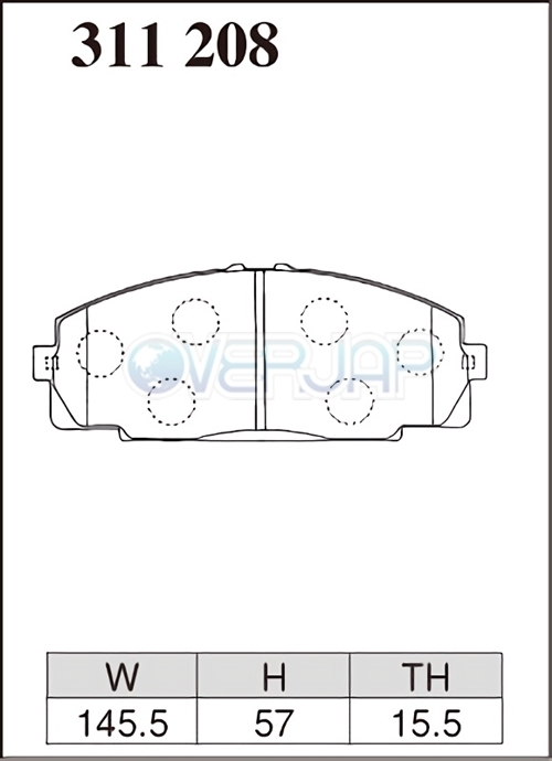 Z311208 DIXCEL Zタイプ ブレーキパッド フロント用 トヨタ グランドハイエース VCH10W/VCH16W 1995/8～2005/1 3400_画像2