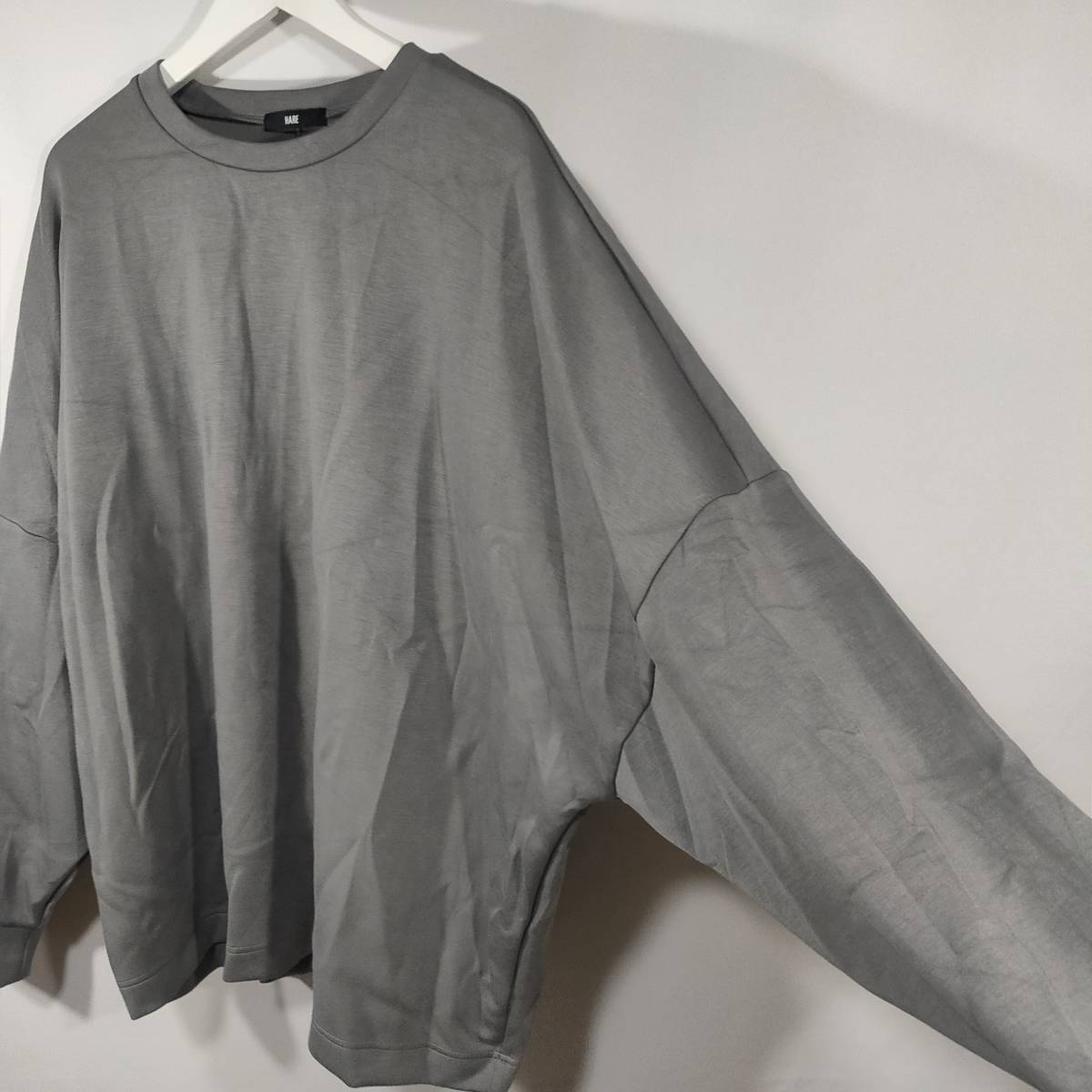  Hare HARE sweatshirt pull over cut and sewn crew neck big Silhouette long sleeve F gray men's used /CG