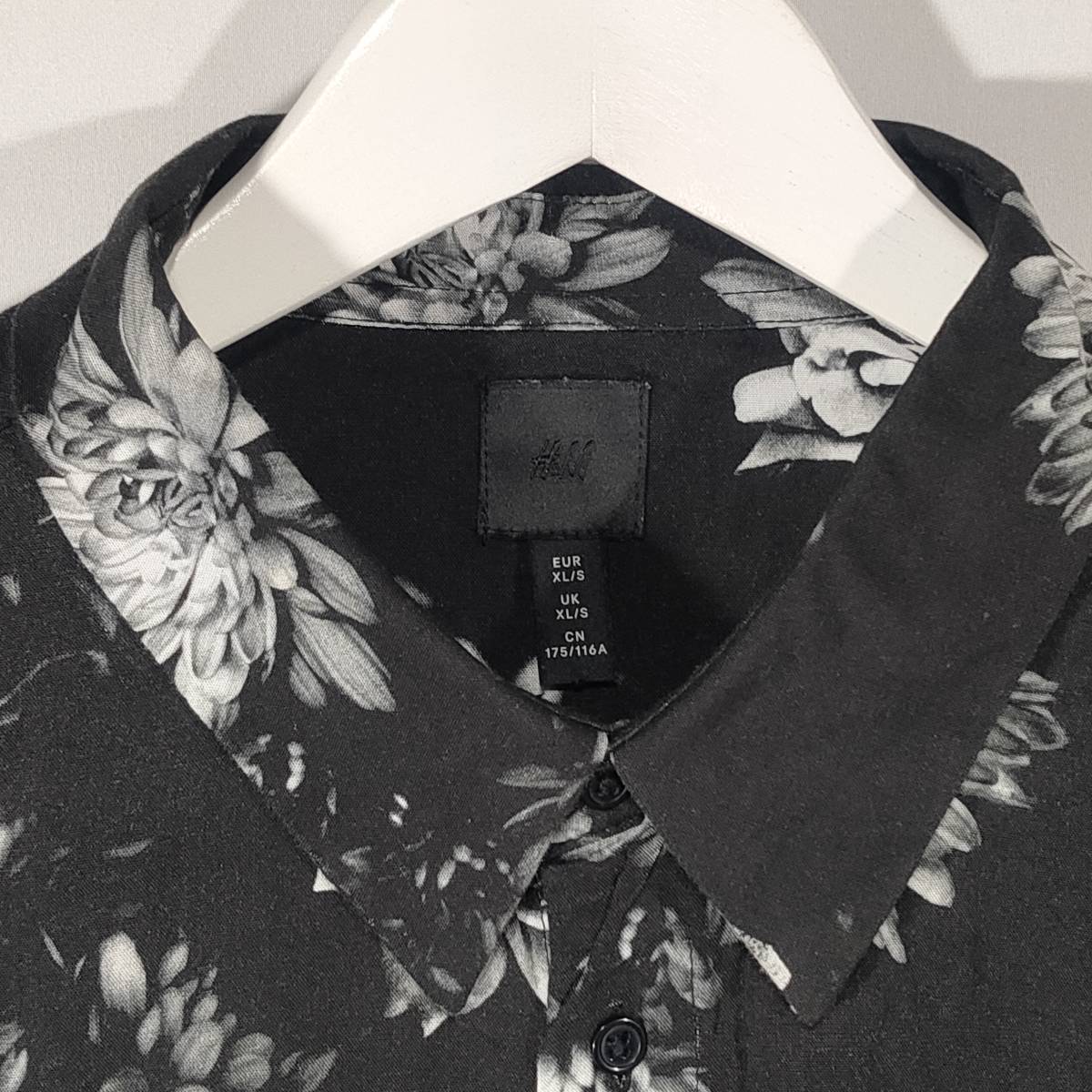 エイチアンドエム H&M シャツ 花柄 ツートン バイカラー 長袖 XL エイチアンドエム H&M シャツ 花柄 ツートン バイカラー 長袖 XL