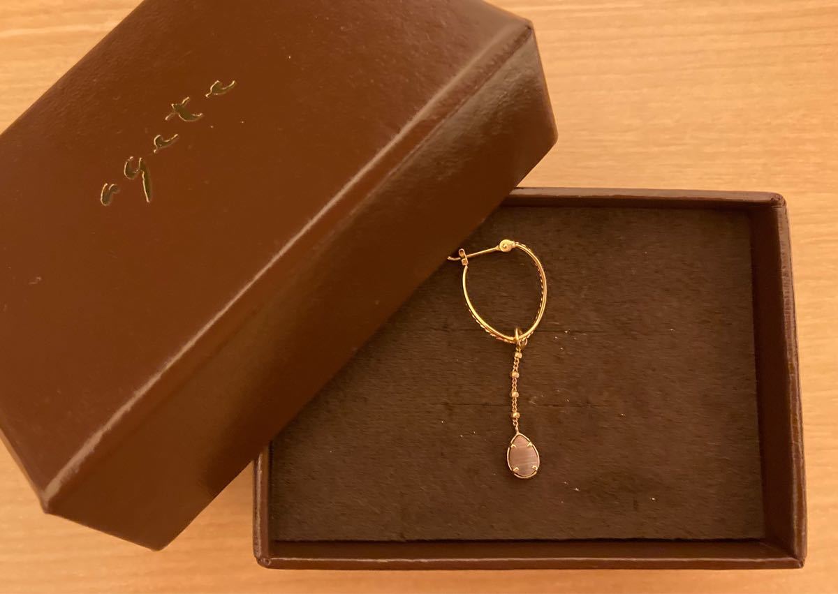 美品 agete フープ チャーム 片耳セット 購入時一式 販売証明書付き